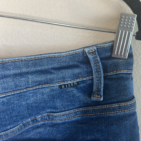 Risen High Rise Shorts Dark Wash Womens Size 1XL Distressed - Picture 13 of 15